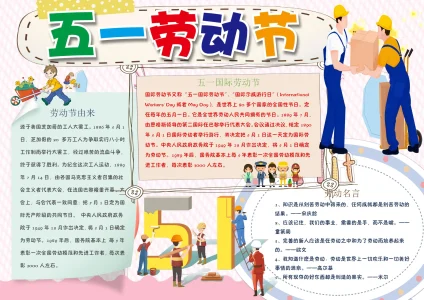 五一劳动节手抄报模板22