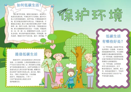 保护爱护环境绿色生活手抄报15