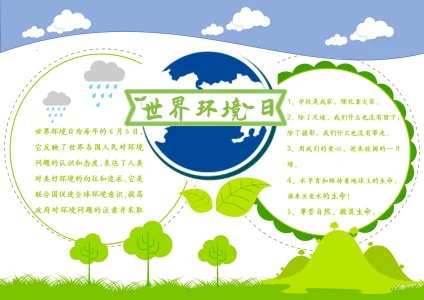 保护爱护环境绿色生活手抄报9